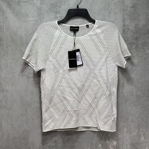 Emporio Armani White Woven Diamond Detailed Eyelet